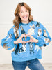 Queen of Sparkles Blue Dog All Over Sweatshirt