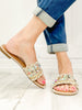 Vintage Bohemia Beach Flat Sandals in Gold Multi Metallic