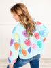 Queen of Sparkles Light Blue Multi Color Sugar Skull Sweatshirt