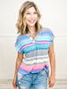 Sizzle in Stripes Lizzy Dolman Short Sleeve Top