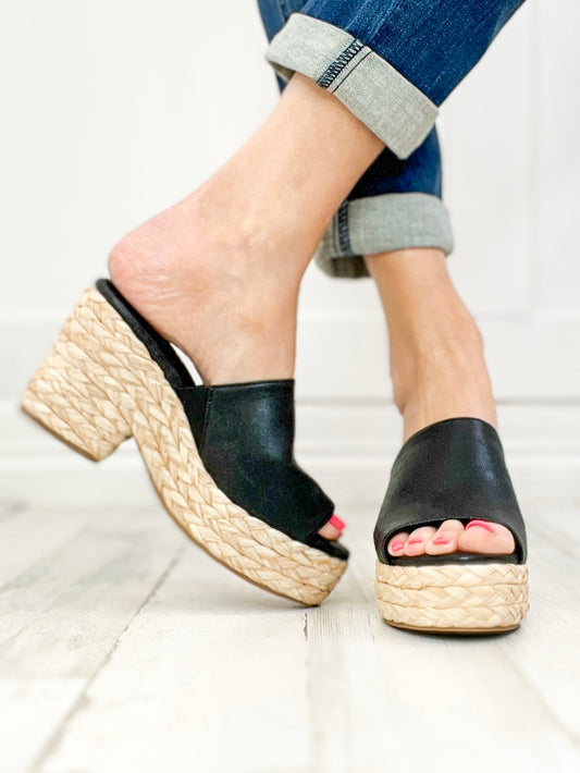 Corkys Solstice Wedge Sandals in Black