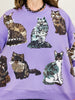 Queen of Sparkles Purple Scattered Cat Sweatshirt