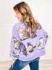 Queen of Sparkles Purple Scattered Cat Sweatshirt