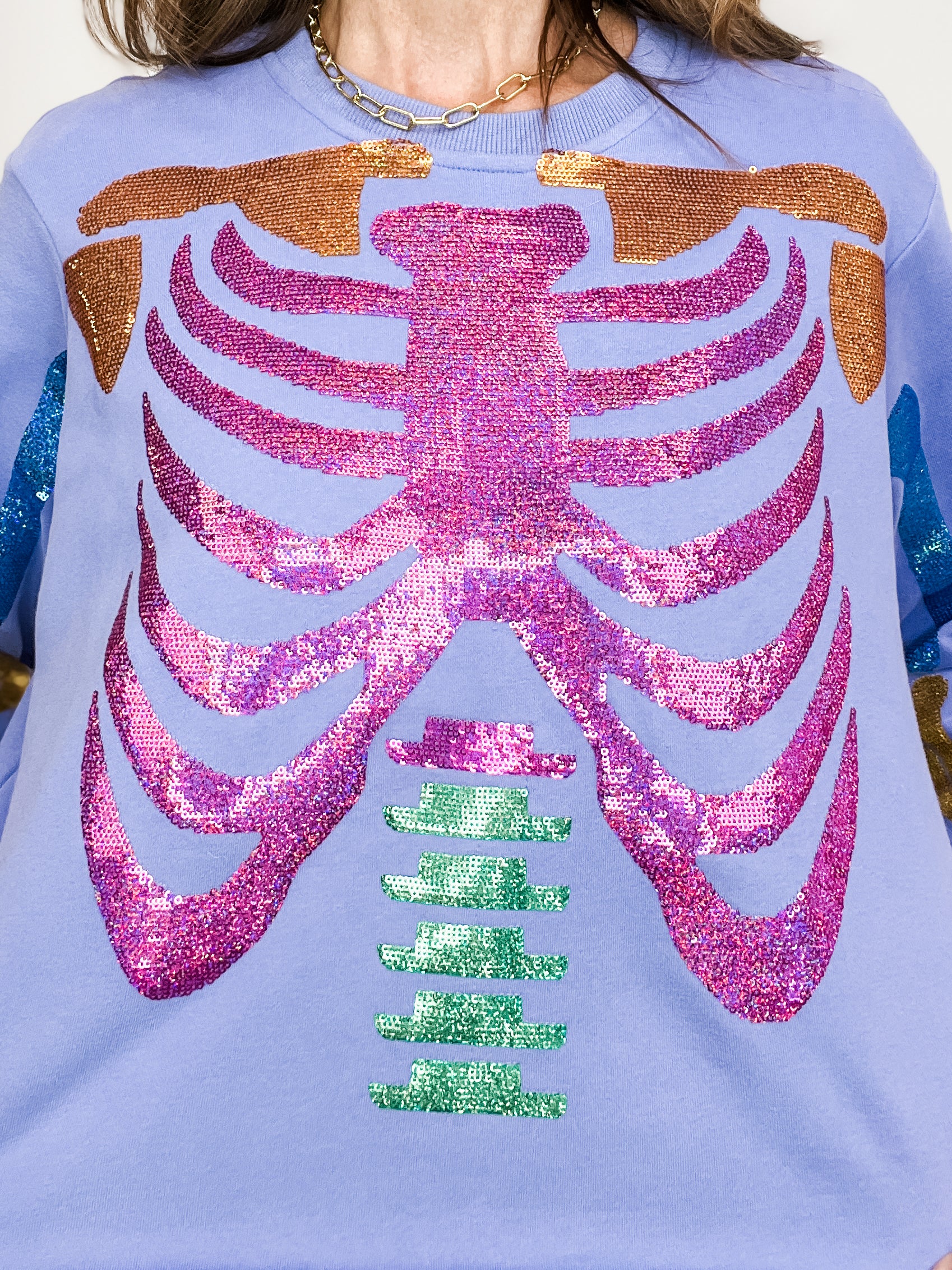 Queen of Sparkles Purple Multi Skelton Sweatshirt