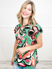 Floral Stand Out Lizzy Dolman Short Sleeve Top