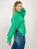 Solid High Neck Long Sleeve Loose Fit Knit Sweater