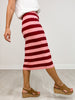 Vibrant Color Striped Midi Skirt
