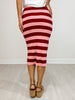 Vibrant Color Striped Midi Skirt