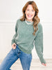 Long Sleeve Solid Knit Sweater with Side Slits and H-Lo Hem