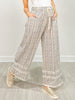 Vintage Striped Print Wide Leg Pants