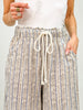 Vintage Striped Print Wide Leg Pants