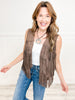 Suede Chevron Shape Fringe Vest