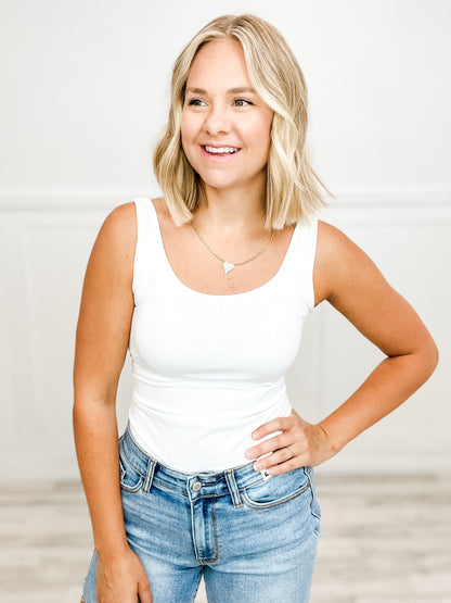 Reversible (Scoop Neck or V-Neck) Double Sided Plain Jersey Tank Top