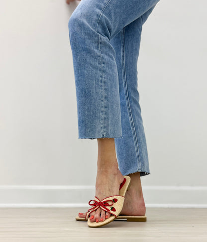 Strawberry Print Slide Sandals