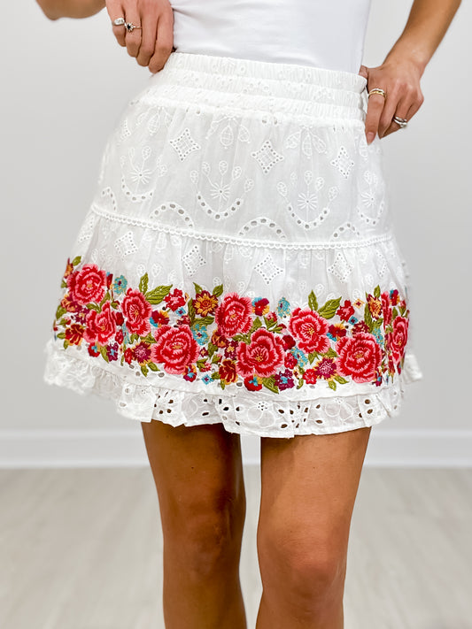 Skirt with Embroidery Detail