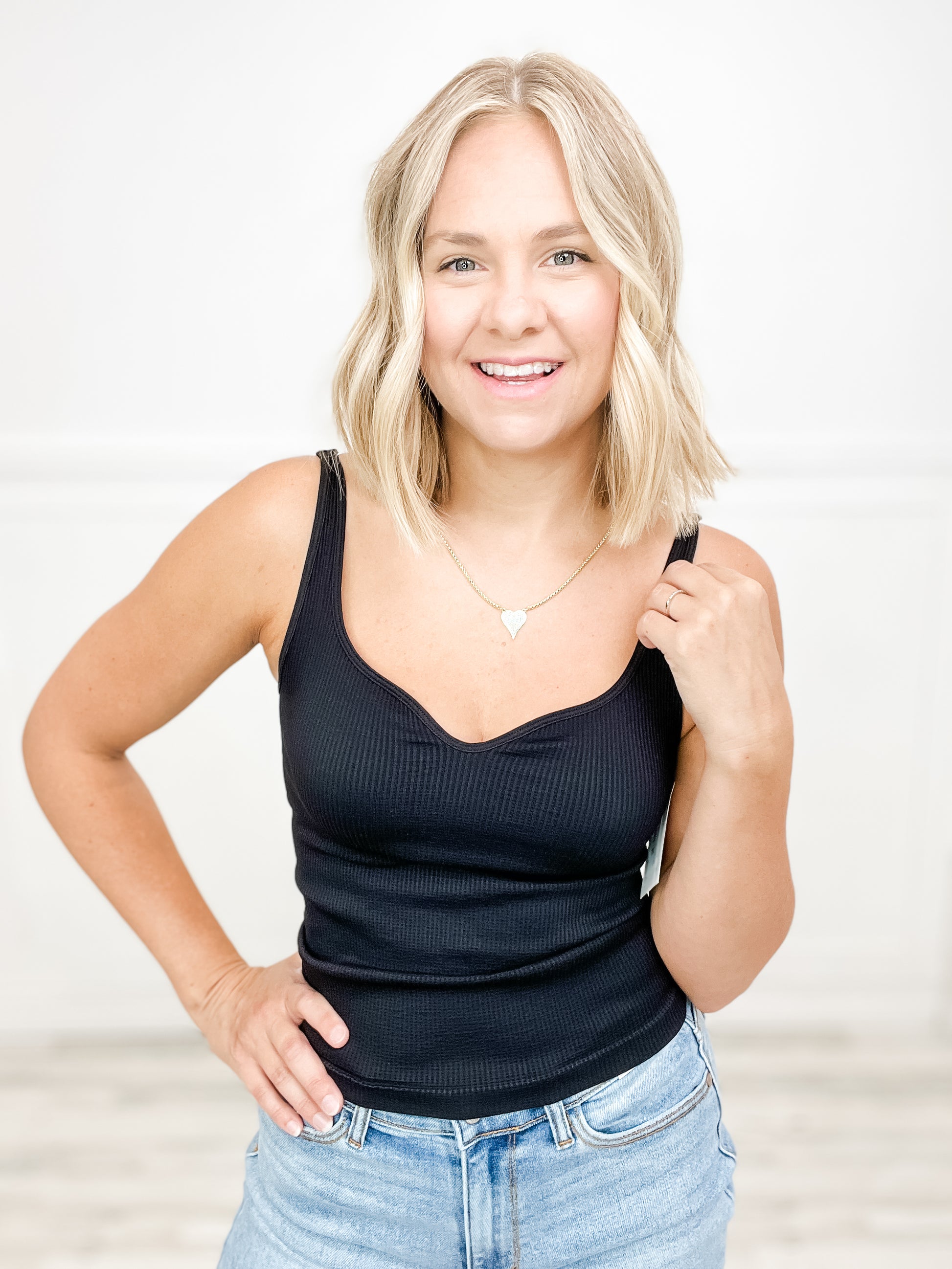 Ribbed Sweetheart Tank Top