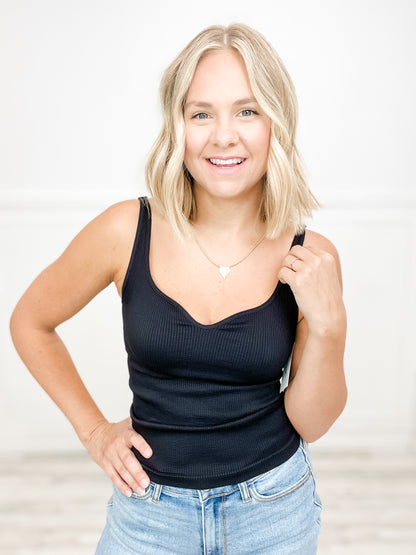 Ribbed Sweetheart Tank Top