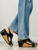 Corkys Carley Wedges in BLACK CRINKLE PATENT