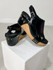 Corkys Carley Wedges in BLACK CRINKLE PATENT