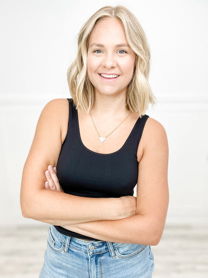 Reversible Double Sided Plain Jersey Tank Top in Shorter Length