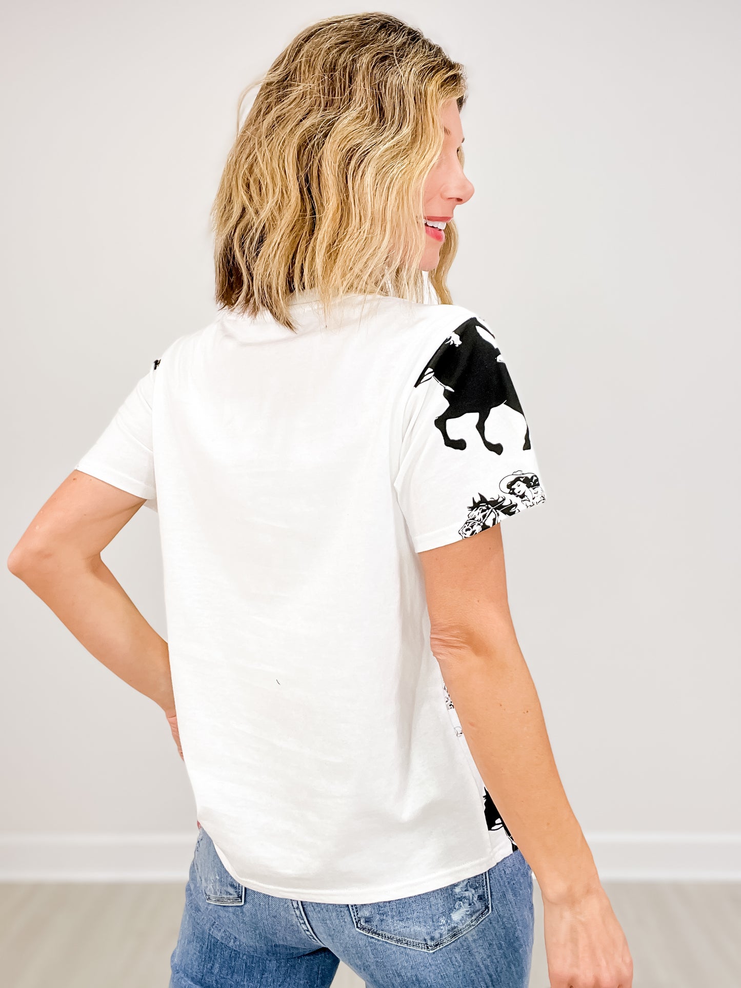 Cowgirl Graphic Cotton Jersey Top