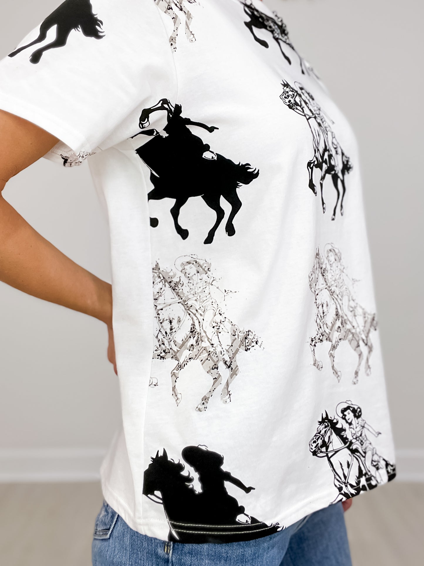 Cowgirl Graphic Cotton Jersey Top