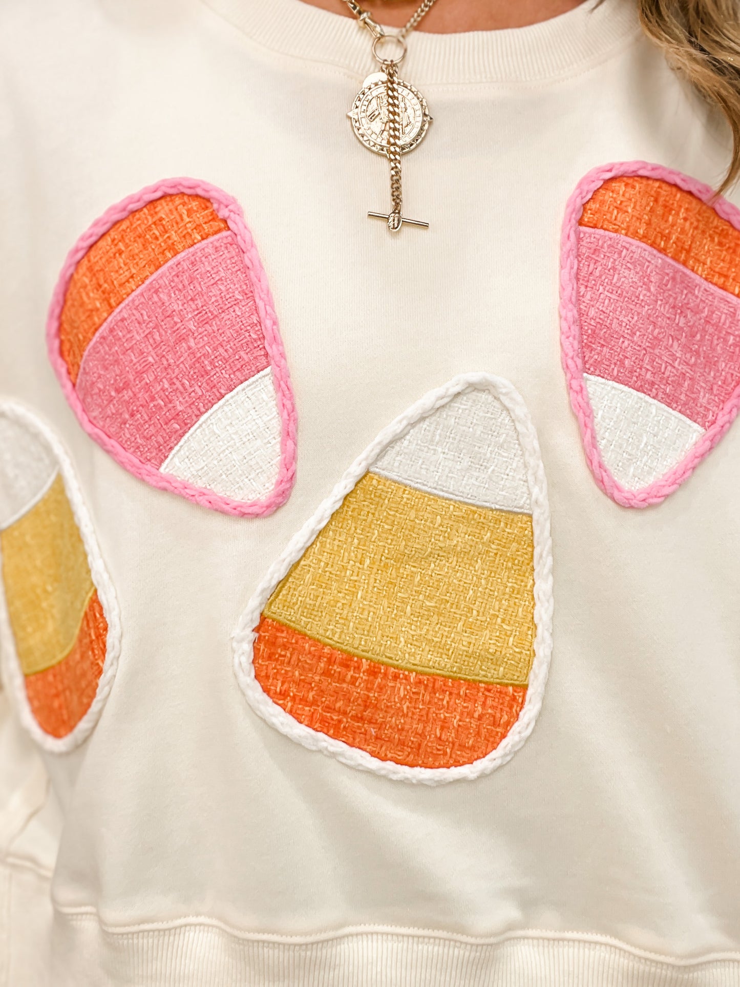 Candy Corn Applique Long Sleeve Top