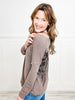 Semi Square Neckline Off Shoulder Cutoff Long Sleeve Top with Wings
