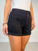 Judy Blue BLACKOUT BABE Double Rolled Cuff Black Shorts