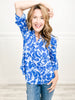 Clear Blue Sky Lizzy 3/4 Sleeve V-Neck Top