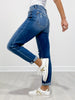 Judy Blue SOUL SISTER Mid-Rise Button Fly Distressed Boyfriend Jeans