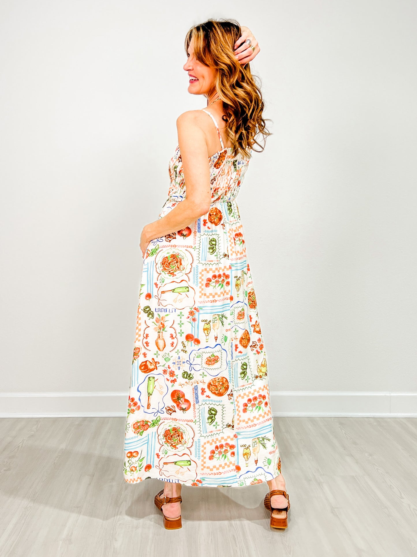 Sleeveless Smocked Top Maxi Dress