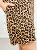 Leopard Print Cuff Band Mini Dress with Pockets