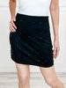Suede All Over Stones Stretch Mini Skirt