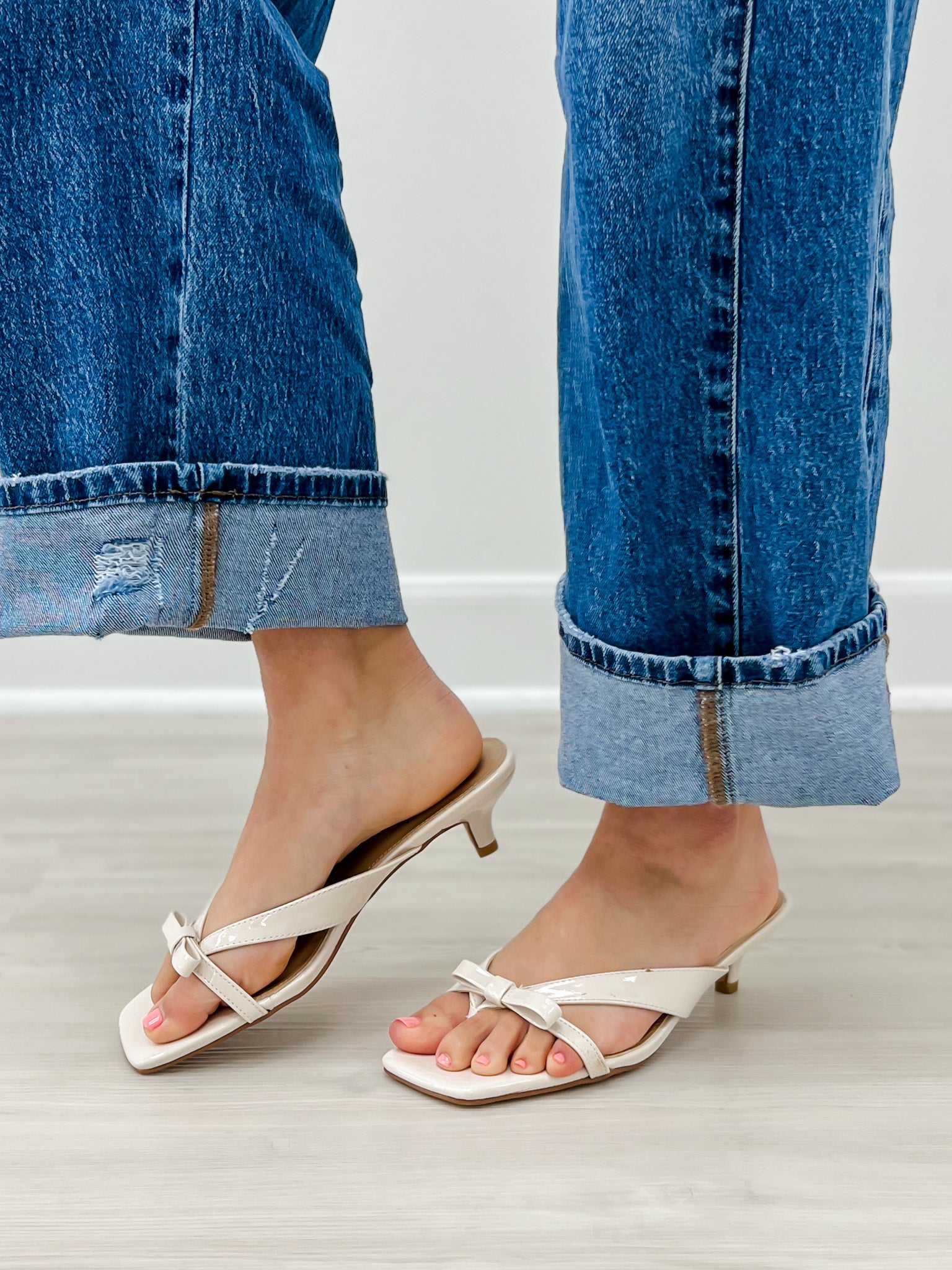Corkys Dainty Sandals in Ivory Patent