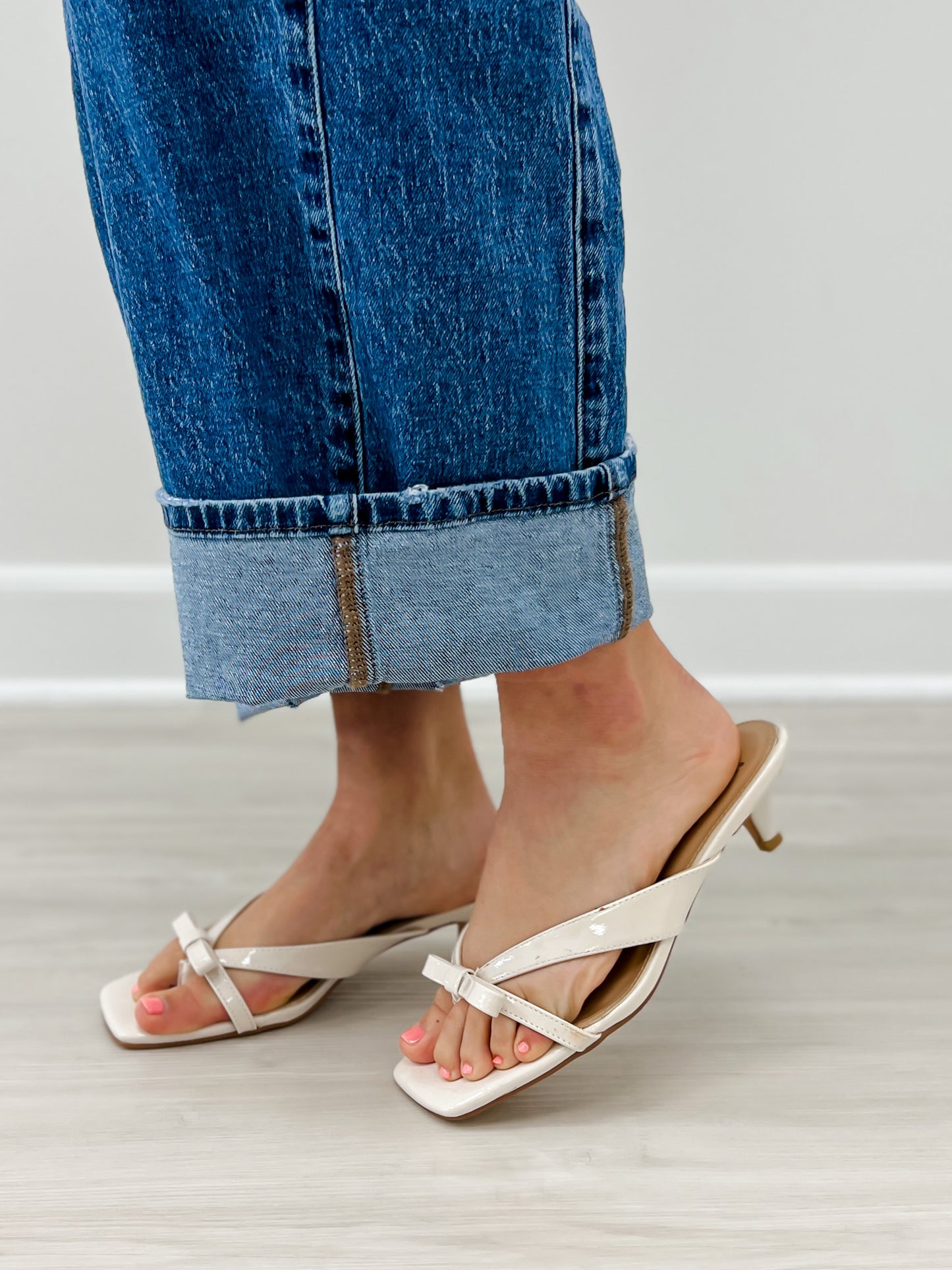 Corkys Dainty Sandals in Ivory Patent