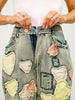 Patchwork Washed Boyfriend Jeans