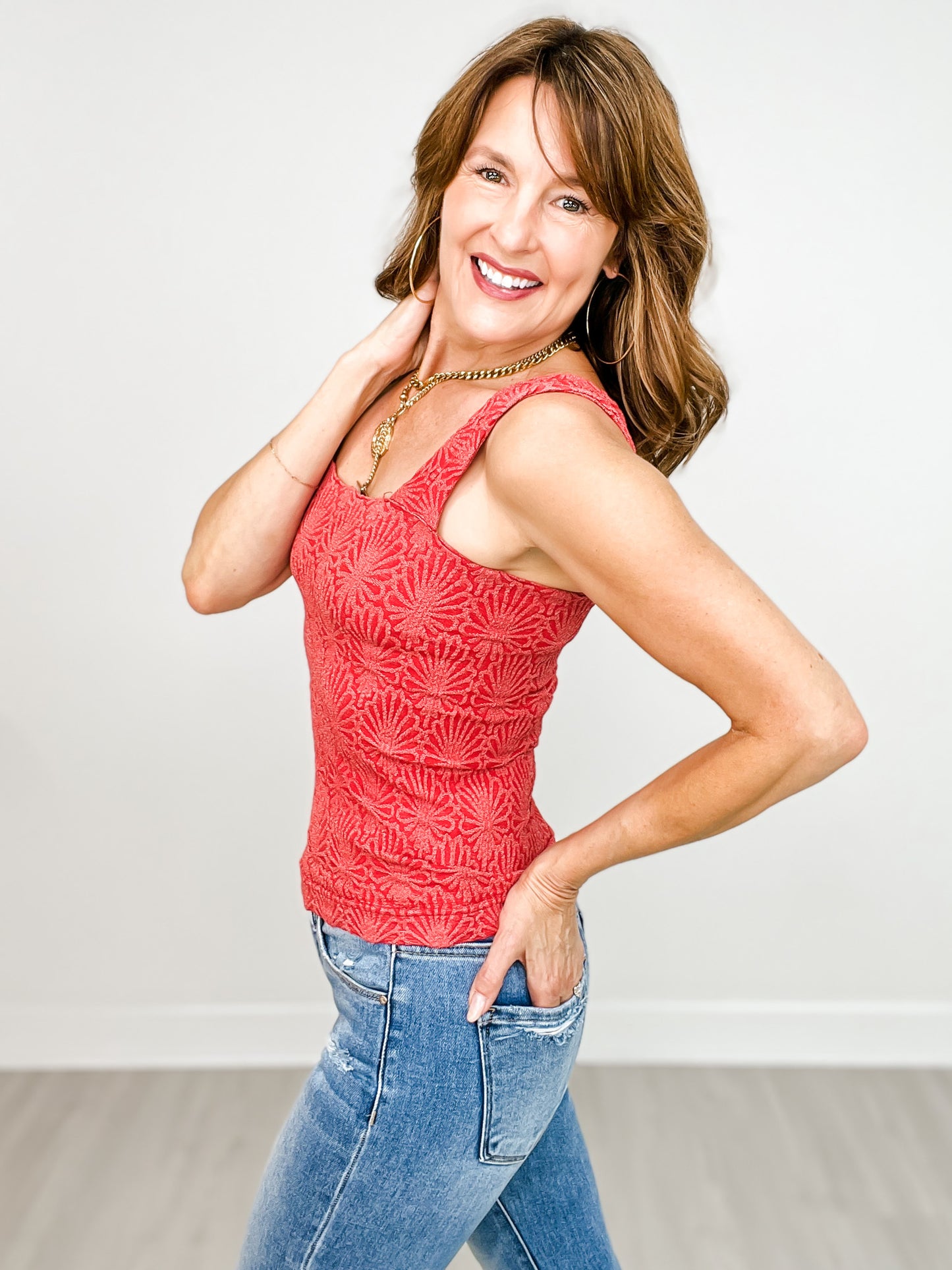 Lace Textured Square Top