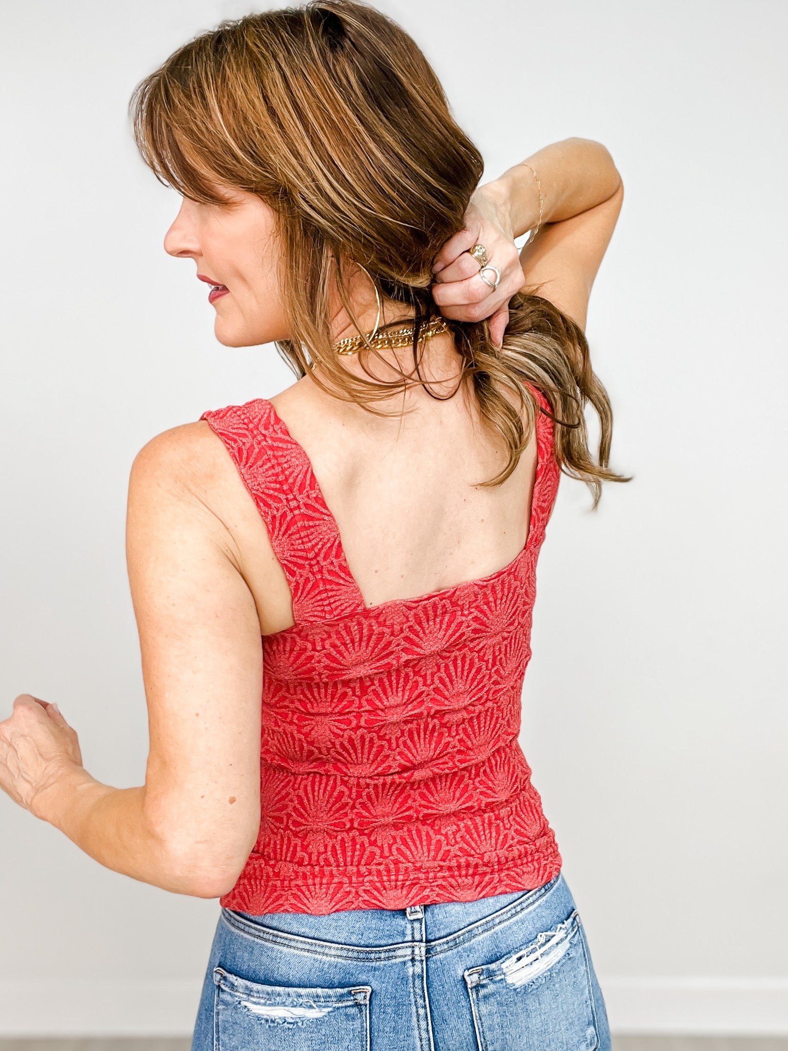 Lace Textured Square Top