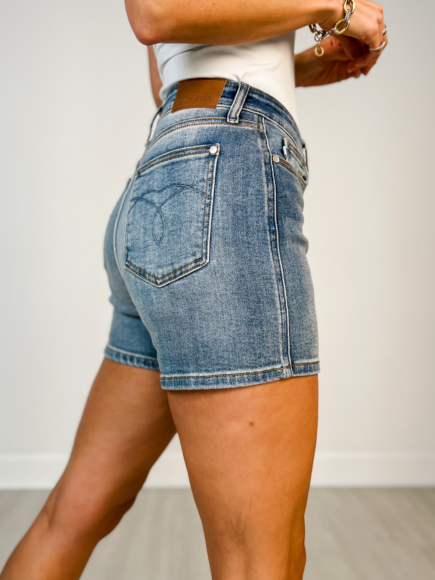 Judy Blue ANNIE High Rise Slim Denim Shorts
