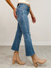 Risen JUNIPER Mid-Rise Button Down Cropped Flare Jeans