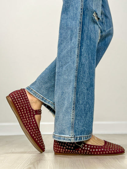 Yellowbox Cantara Mary Jane Flats in Burgundy