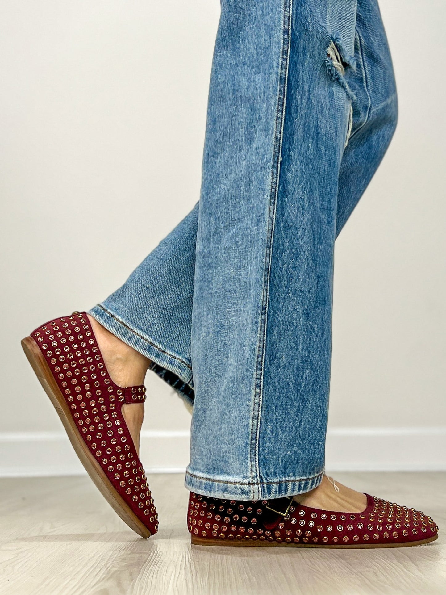 Yellowbox Cantara Mary Jane Flats in Burgundy