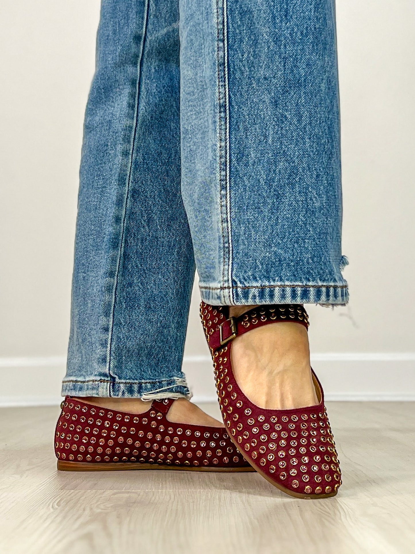 Yellowbox Cantara Mary Jane Flats in Burgundy