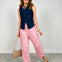 Vertical Striped Washed Twill Pants