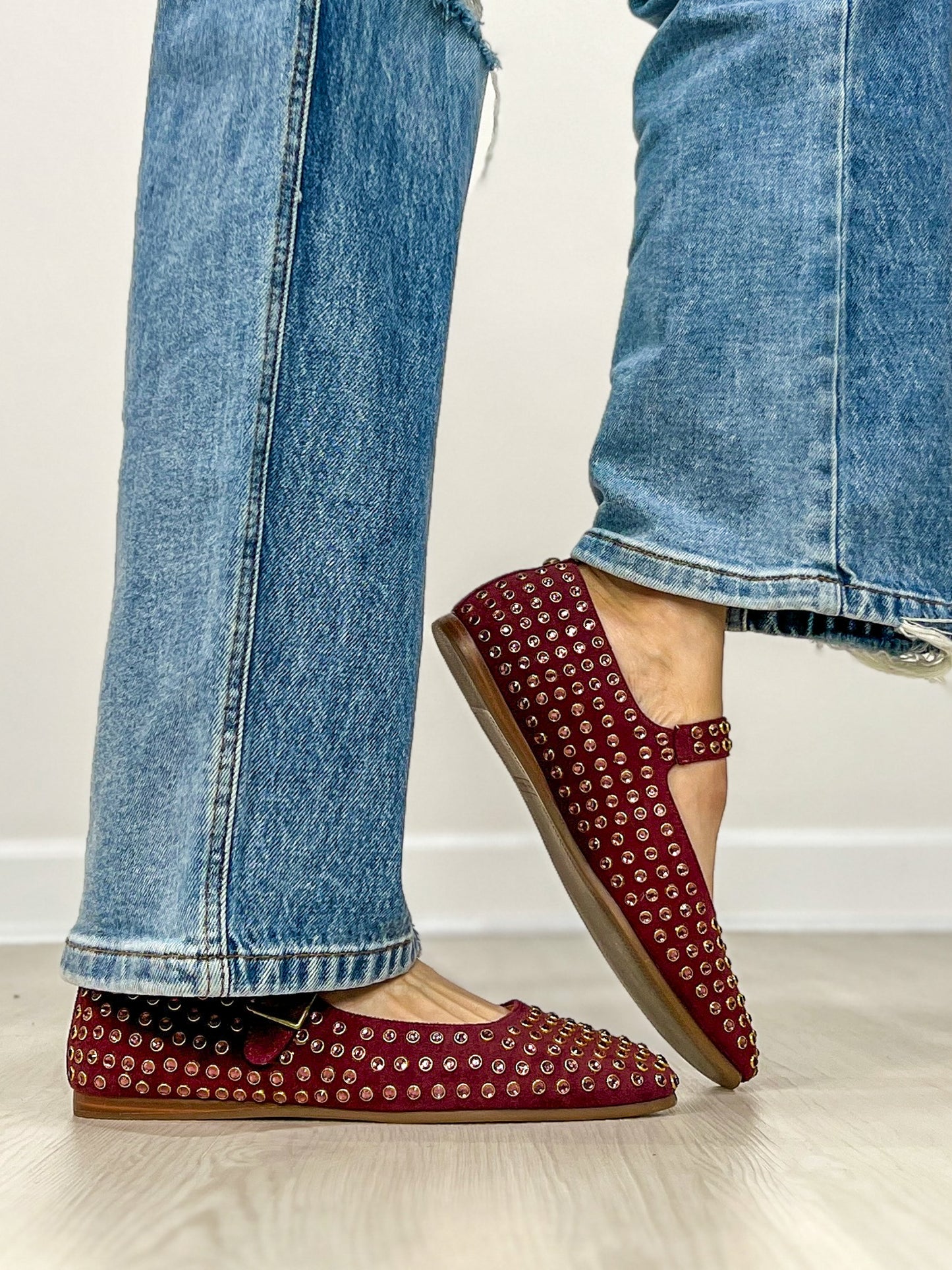 Yellowbox Cantara Mary Jane Flats in Burgundy