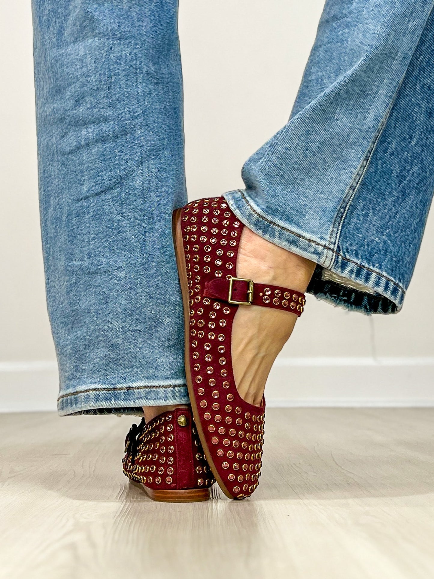Yellowbox Cantara Mary Jane Flats in Burgundy