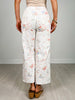 Floral Cross Stitch Pattern Washed Twill Pants