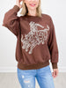 Embroidered Western Pullover Sweatshirt
