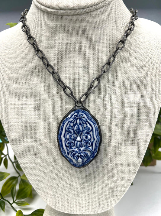 Vintage Chain China Pendant Necklace